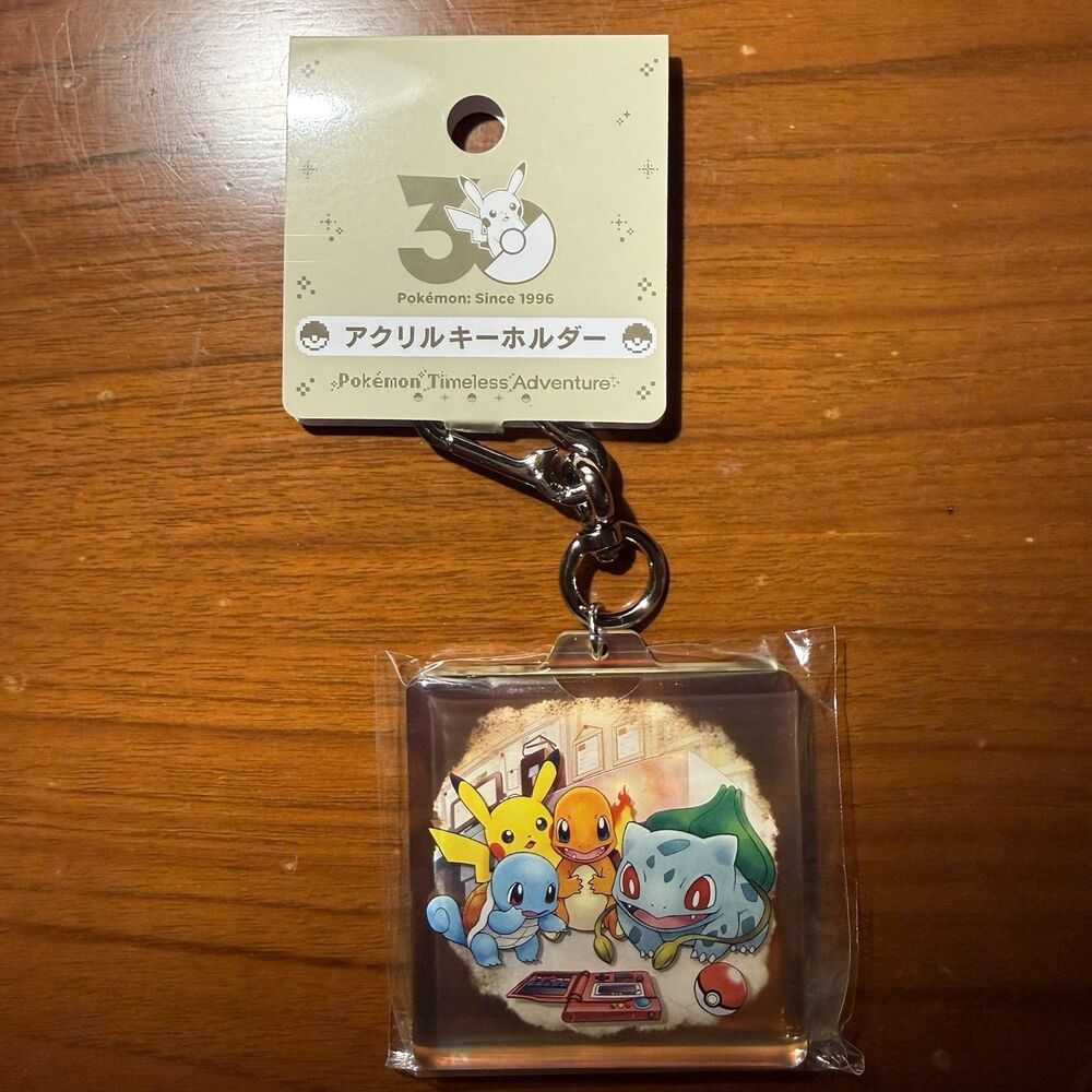 Pokemon 30th Anniversary Acrylic Keychain Timeless Adventure Kanto Pikachu Japan
